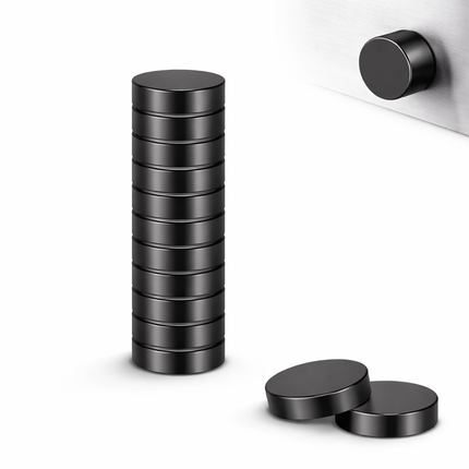 Brute Force - Platte Sterke Magneten - Rond - 10 x 5 mm - Koelkast magneten - 10 Stuks Zwart