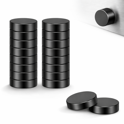Brute Force - Platte Sterke Magneten - Rond - 10 x 5 mm - Koelkast magneten - 20 Stuks Zwart