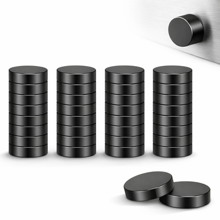 Brute Force - Platte Sterke Magneten - Rond - 10 x 5 mm - Koelkast magneten - 40 Stuks Zwart