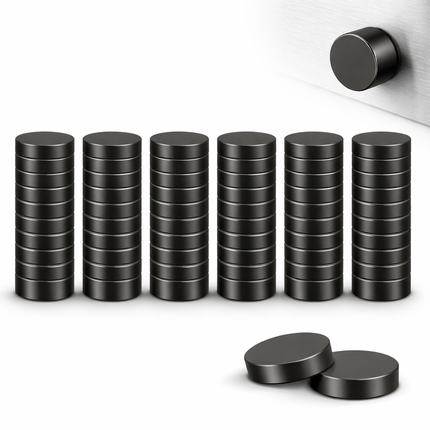 Brute Force - Platte Sterke Magneten - Rond - 10 x 5 mm - Koelkast magneten - 60 Stuks Zwart