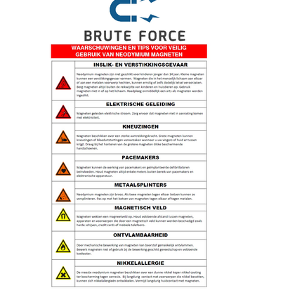 Brute Force - Platte Sterke Magneten - Rond - 10 x 5 mm - Koelkast magneten - 60 Stuks