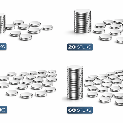 Brute Force Magneten – Neodymium Magneten N52 – 8x2 mm – Extra Sterk – Kleine Schijf Magneten – Set van 10 Stuks – Zilver