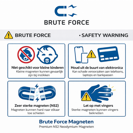 Brute Force Magneten – Neodymium Magneten N52 – 8x2 mm – Extra Sterk – Kleine Schijf Magneten – Set van 10 Stuks – Zilver