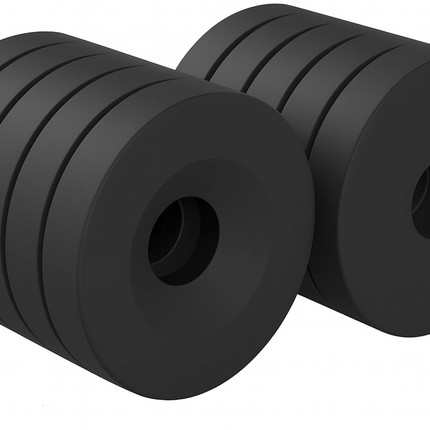 Brute Force ringmagneten met schroefgat – 15x4 mm – N52 neodymium – epoxy coating – set van 10 stuks – verzonken gat Ø4 mm – zwart
