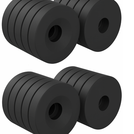 Brute Force ringmagneten met schroefgat – 15x4 mm – N52 neodymium – epoxy coating – set van 20 stuks – verzonken gat Ø4 mm – zwart
