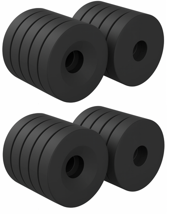 Brute Force ringmagneten met schroefgat – 15x4 mm – N52 neodymium – epoxy coating – set van 20 stuks – verzonken gat Ø4 mm – zwart