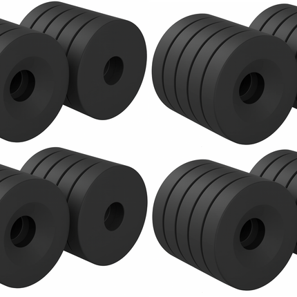 Brute Force ringmagneten met schroefgat – 15x4 mm – N52 neodymium – epoxy coating – set van 40 stuks – verzonken gat Ø4 mm – zwart