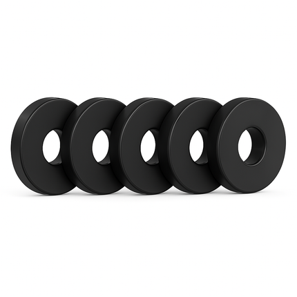 Brute Force ringmagneten met schroefgat – 15x4 mm – N52 neodymium – Epoxy Coating – Set van 5 stuks – Verzonken gat Ø4 mm – Zwart