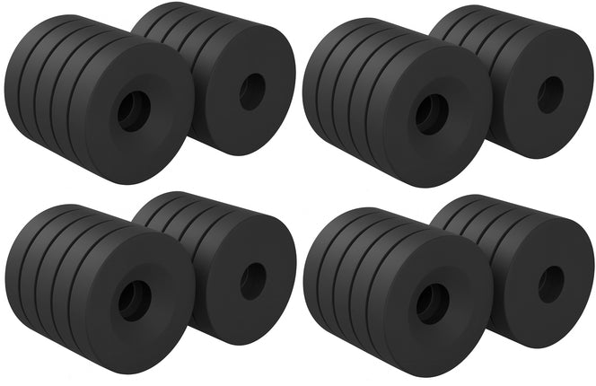 Brute Force ringmagneten met schroefgat – 20x3 mm – N52 neodymium – zwart epoxy – set van 40 stuks – verzonken gat Ø5 mm