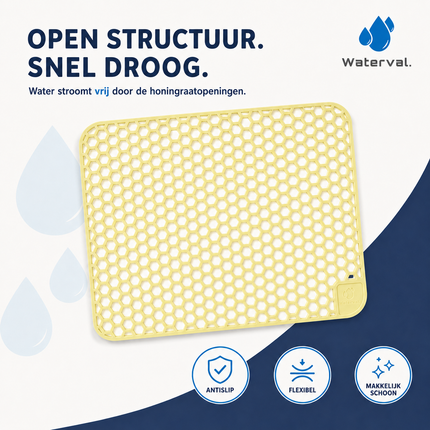 Waterval goudkleurige siliconen gootsteenmat