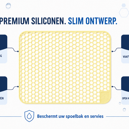 Waterval goudkleurige siliconen gootsteenmat
