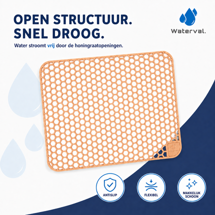 Waterval koperkleurige siliconen gootsteenmat