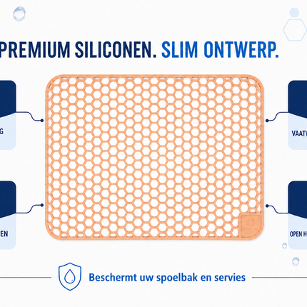 Waterval koperkleurige siliconen gootsteenmat