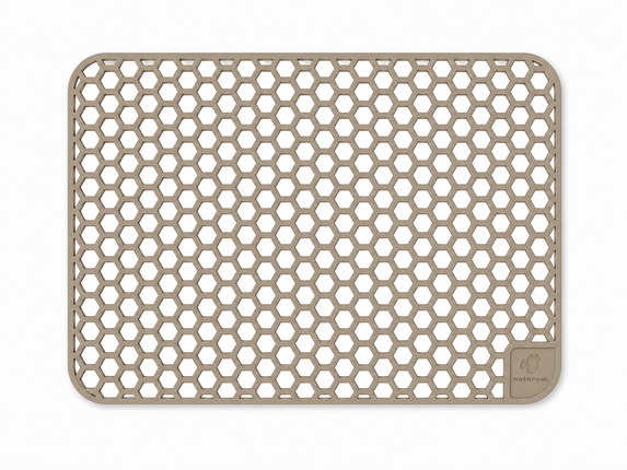 Waterval taupe siliconen gootsteenmat 36 x 46 cm
