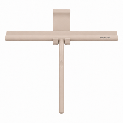 Waterval XL Douchewisser 33 cm – Siliconen Trekker voor Douchewand & Badkamer – Inclusief Ophanghaak – Streeploos – Taupe / Beige