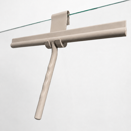 Waterval XL Douchewisser 33 cm – Siliconen Trekker voor Douchewand & Badkamer – Inclusief Ophanghaak – Streeploos – Taupe / Beige