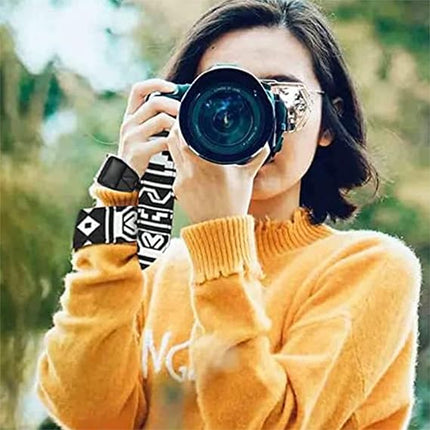 GWS Universele Verstelbare Camera Schouderriem voor DSLR – Duurzaam, Comfortabel en Antislip - Zwartwit