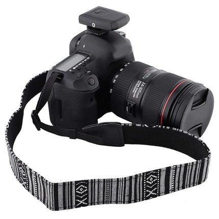 GWS Universele Verstelbare Camera Schouderriem voor DSLR – Duurzaam, Comfortabel en Antislip - Zwartwit