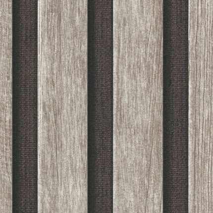 VAREVUNE - Modern houtlook lattenbehang - Grijs en zwart – afbeelding 3