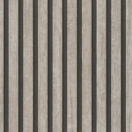 VAREVUNE - Modern houtlook lattenbehang - Grijs en zwart – afbeelding 2