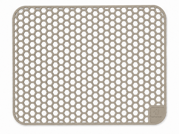 Waterval taupe siliconen gootsteenmat 30 x 40 cm