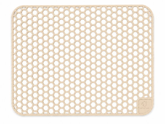 Waterval zandbeige siliconen gootsteenmat 36 x 46 cm