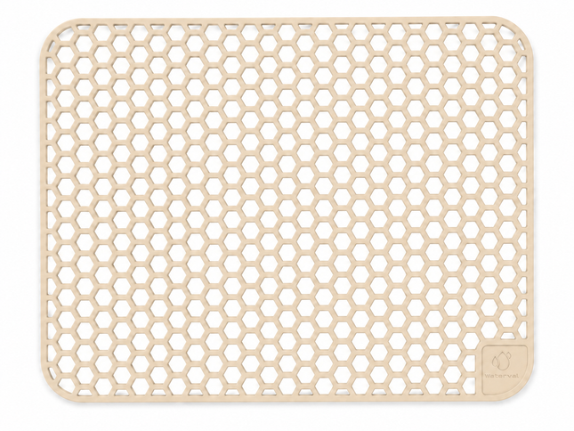 Waterval zandbeige siliconen gootsteenmat 36 x 46 cm