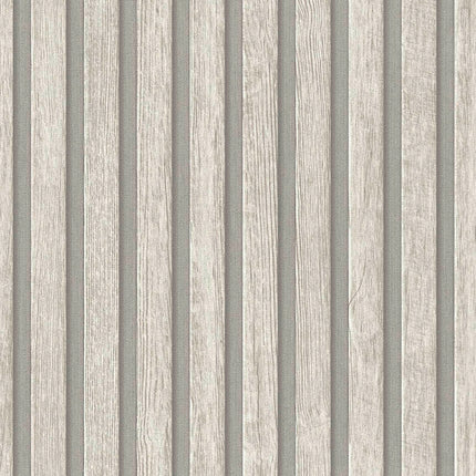 VAREVUNE - Scandinavisch houtlook lattenbehang - Lichtgrijs en grijs – afbeelding 2