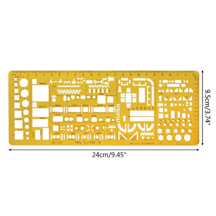 Interieurontwerp Woninginrichting Architectuur 1:100 Tekenhulpmiddel - Renovatie soft plastic – Plastic liniaal template architect 1:200