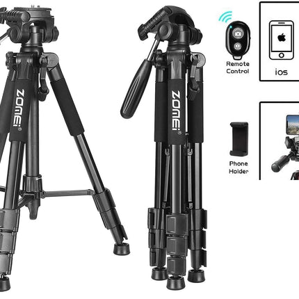 Professioneel Universeel Lichtgewicht DSLR Camerastatief - Tripod 140CM - Zwart