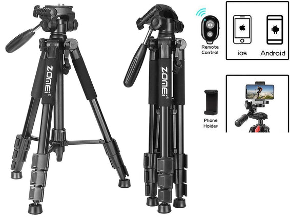 Professioneel Universeel Lichtgewicht DSLR Camerastatief - Tripod 140CM - Zwart