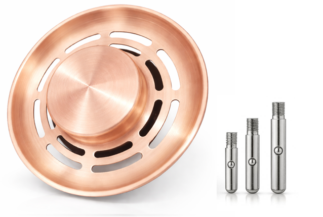 Waterval Gootsteen Zeef 84mm – RVS 304 Korfplug / Afvoerzeef – Geborsteld – Inclusief 3 Verwisselbare Pinnen – Copper Rose