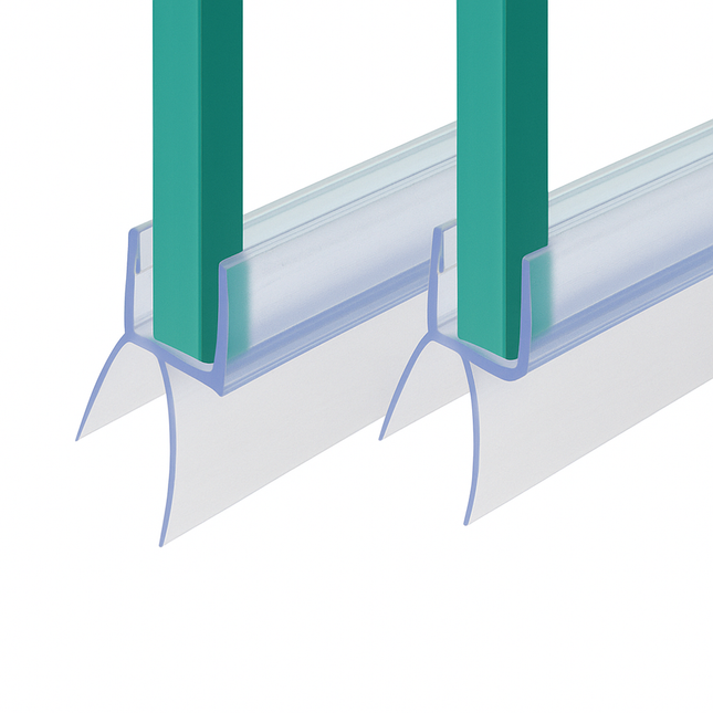 Waterval Douchedeurafdichting – Geschikt voor 6 tot 8mm dik glas – Douchestrip 1 Meter – Twee stuks