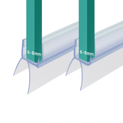 Waterval Douchedeurafdichting – Geschikt voor 6 tot 8mm dik glas – Douchestrip 1 Meter – Twee stuks