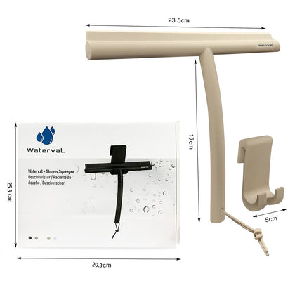 Waterval Douchewisser 24cm – Siliconen Trekker voor Douchewand & Badkamer – Abrikoos