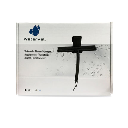 Waterval Douchewisser 24cm – Siliconen Trekker voor Douchewand & Badkamer – Zwart