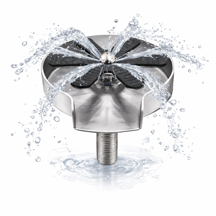 Waterval Glass Rinser / Glazenspoeler – Glasreiniger voor Spoelbak – Bierglas & Barista Cup Rinser – RVS SS304 – 120 mm Zilver