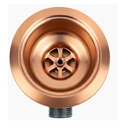 Waterval Korfplug Deluxe Afvoerset met Overloop Ø114 mm – RVS 304 – G1½ Aansluiting – Geschikt tot 90 mm Afvoer – Luxe Spoelbak Afvoer – Rosé Copper