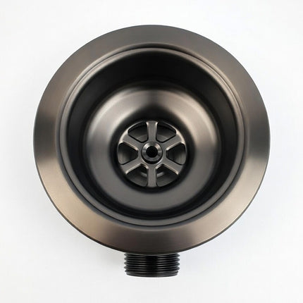 Waterval Korfplug Deluxe Afvoerset met Overloop Ø114 mm – RVS 304 – G1½ Aansluiting – Geschikt tot 90 mm Afvoer – Luxe Spoelbak Afvoer – Gunmetal Grey