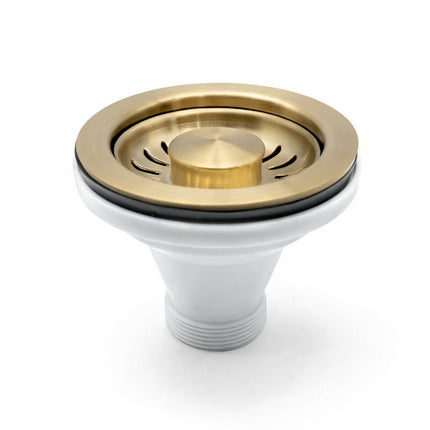 Waterval Korfplugset 114 mm – Zonder Overloop – RVS 304 – G1½ – Geschikt voor 90 mm Spoelbak – Goud