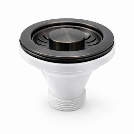 Waterval Korfplugset 114 mm – Zonder Overloop – RVS 304 – G1½ – Geschikt voor 90 mm Spoelbak – Gunmetal Grey