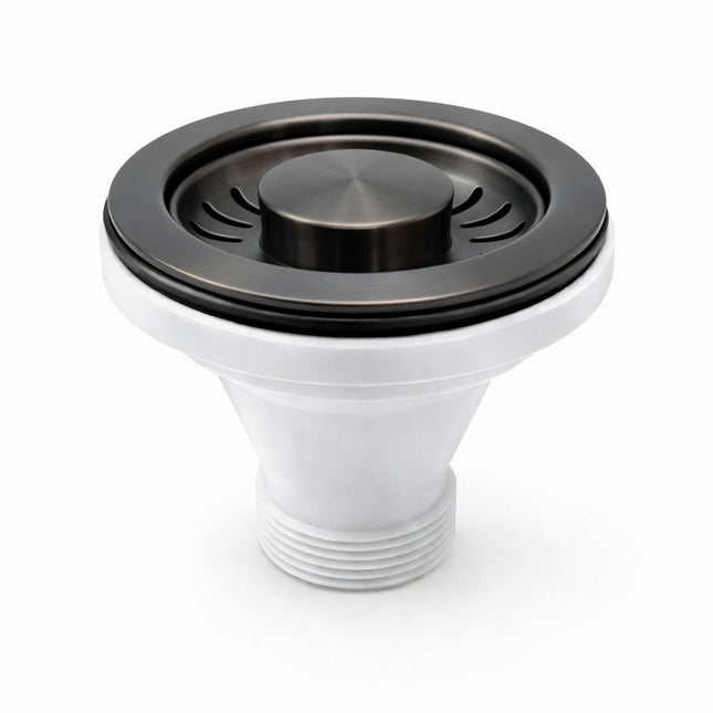 Waterval Korfplugset 114 mm – Zonder Overloop – RVS 304 – G1½ – Geschikt voor 90 mm Spoelbak – Gunmetal Grey