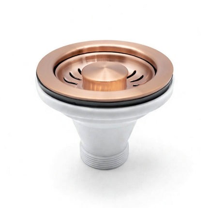 Waterval Korfplugset 114 mm – Zonder Overloop – RVS 304 – G1½ – Geschikt voor 90 mm Spoelbak – Rose Copper