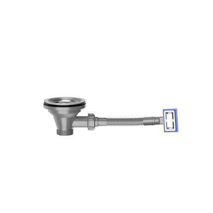 Waterval - Korfplugset met Overloop - 114 mm - RVS 304 - Geborsteld Zilver