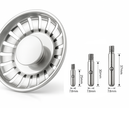 Waterval Premium RVS Korfplug Afvoerplug – Vernieuwd Model – 79mm – Grote Knop – Spoelbakzeef – Gootsteenzeef