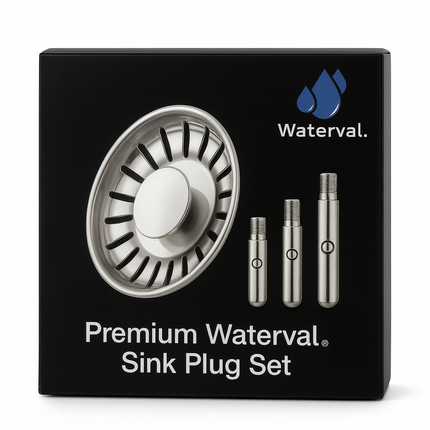 Waterval Premium RVS Korfplug Afvoerplug – Vernieuwd Model – 79mm – Grote Knop – Spoelbakzeef – Gootsteenzeef