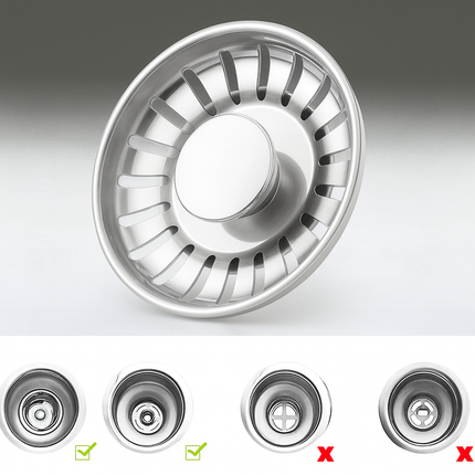 Waterval Premium RVS Korfplug Afvoerplug – Vernieuwd Model – 79mm – Grote Knop – Spoelbakzeef – Gootsteenzeef