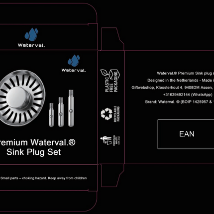 Waterval Premium RVS Korfplug Afvoerplug – Vernieuwd Model – 79mm – Grote Knop – Spoelbakzeef – Gootsteenzeef