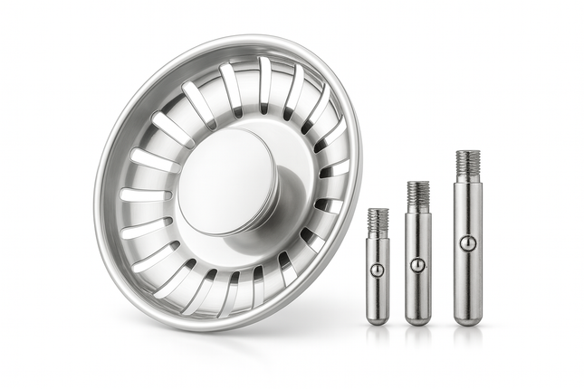 Waterval Premium RVS Korfplug Afvoerplug – Vernieuwd Model – 84mm – Grote Knop – Spoelbakzeef – Gootsteenzeef