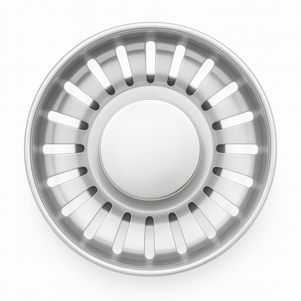 Waterval Premium RVS Korfplug Afvoerplug – Vernieuwd Model – 79mm – Grote Knop – Spoelbakzeef – Gootsteenzeef